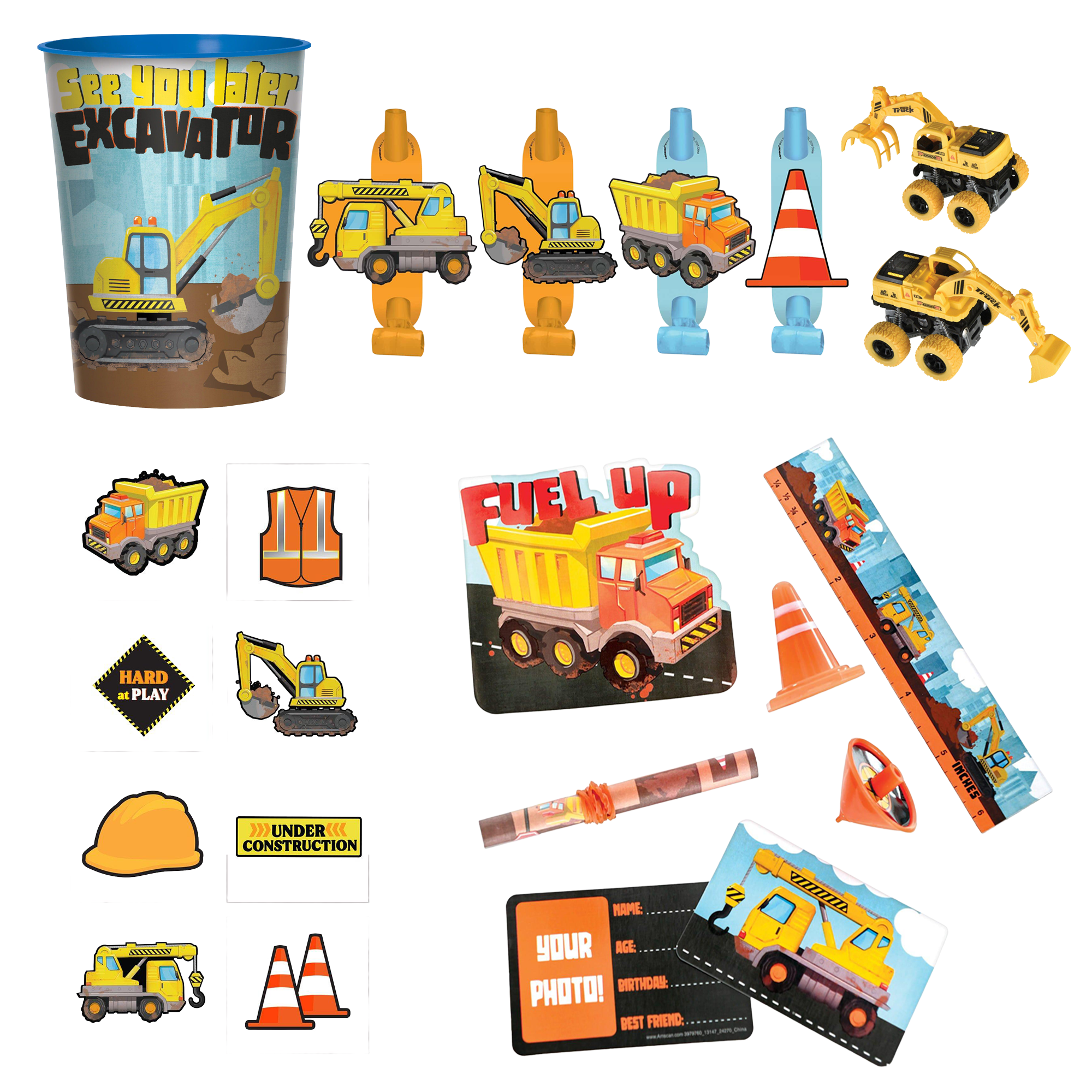 Construction Favor Kit for 8 Guests