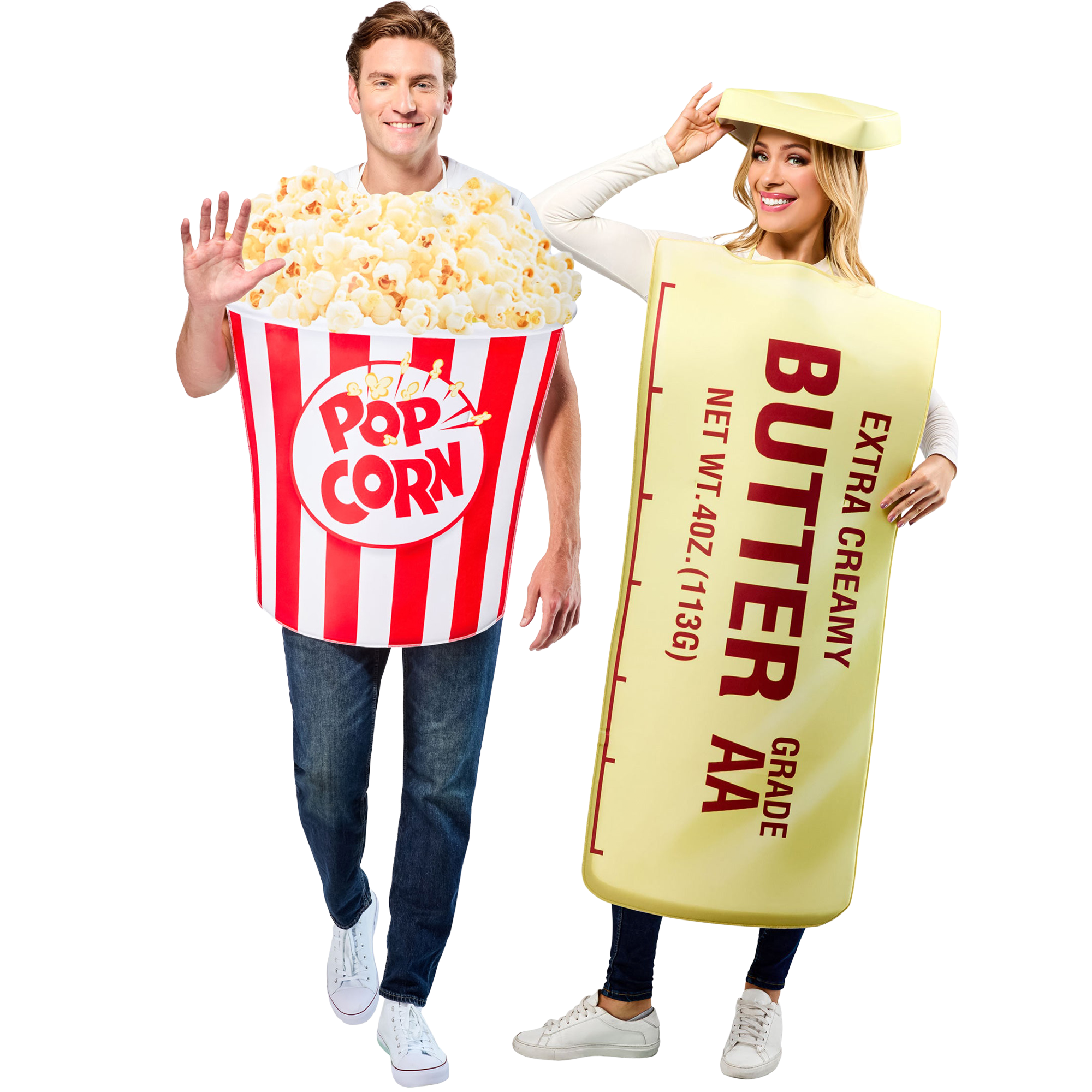 Adult Popcorn and Butter Couples Costume Set