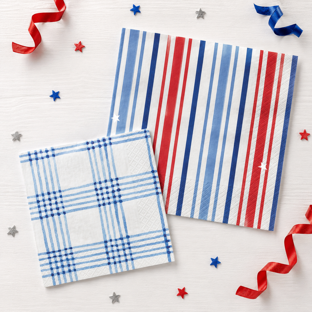 Patriotic Patchwork Paper Lunch Napkins, 16ct, Assorted Options