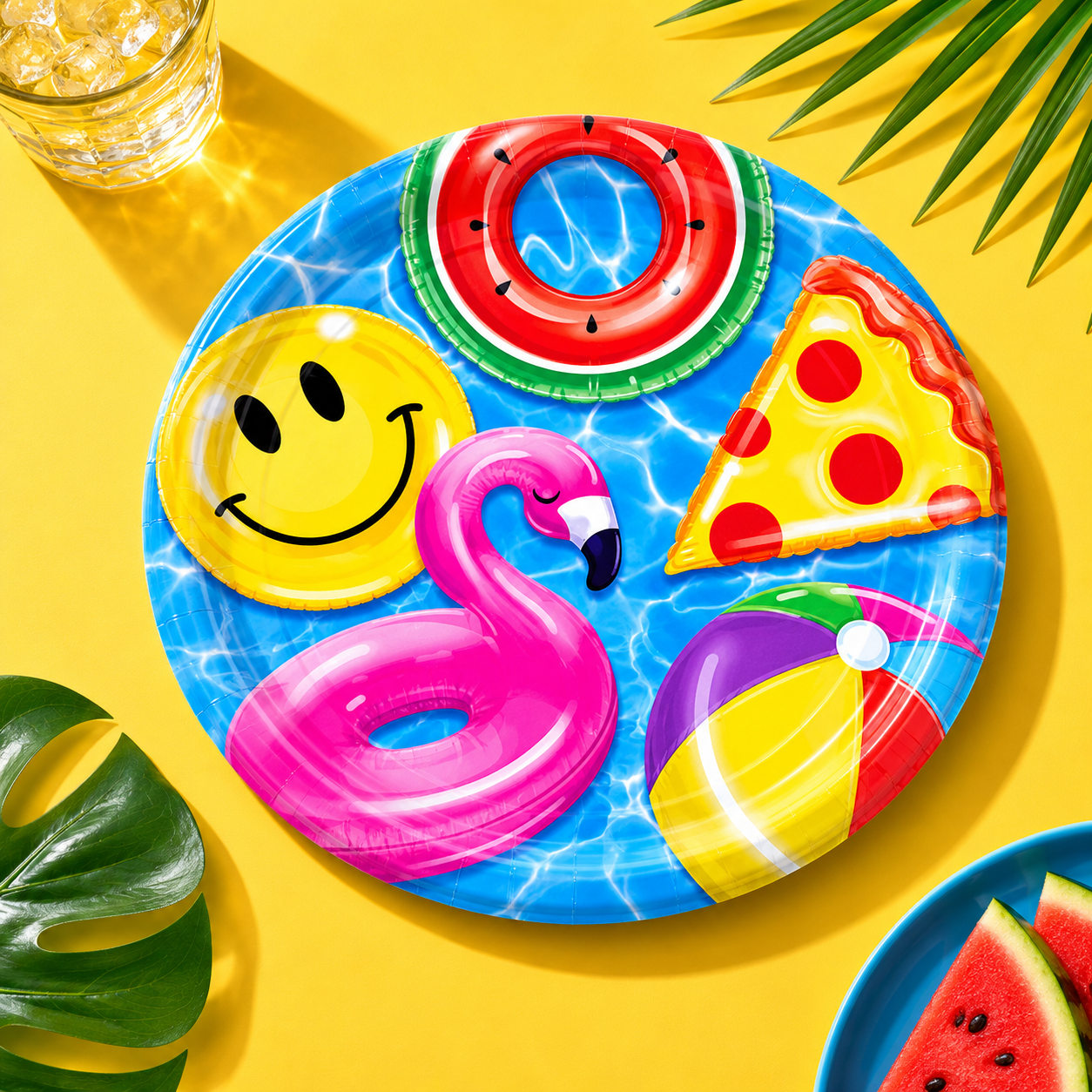 Cool Pool Party Paper Dinner Plates, 10in, 8ct