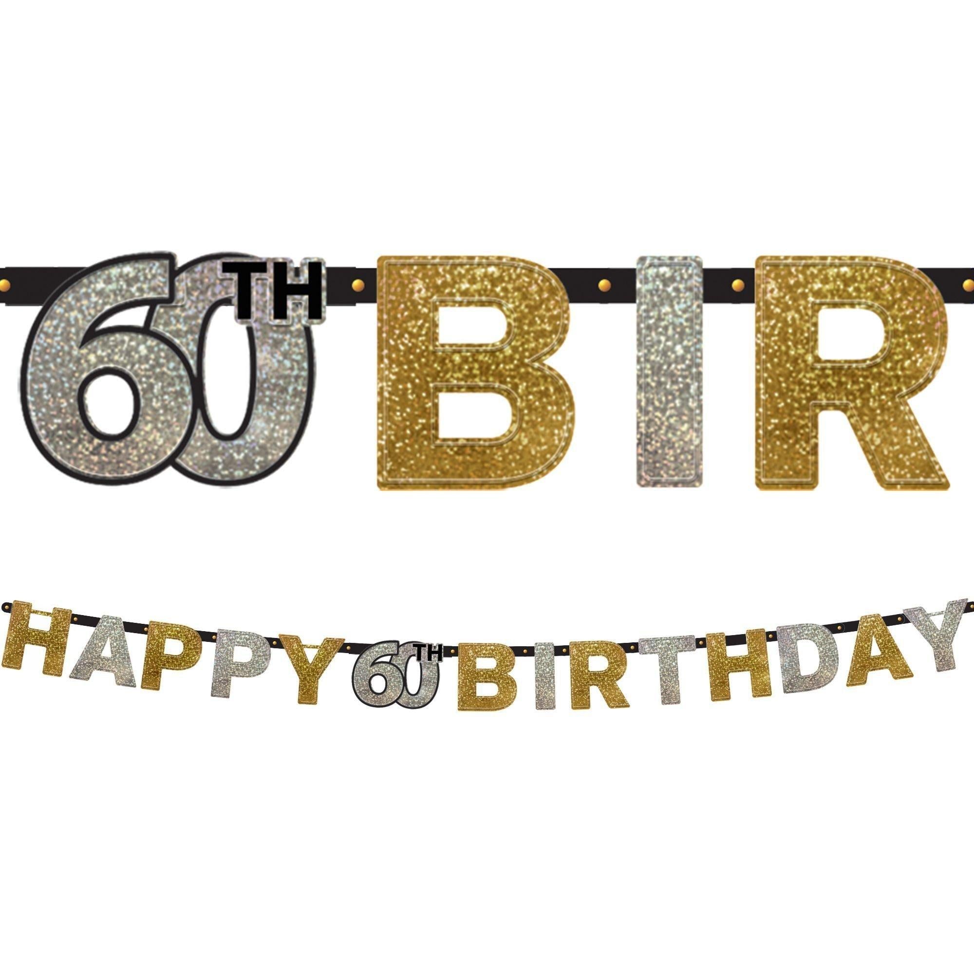 Prismatic Birthday Banner - Sparkling Celebration, Ages 30, 40, 50, 60