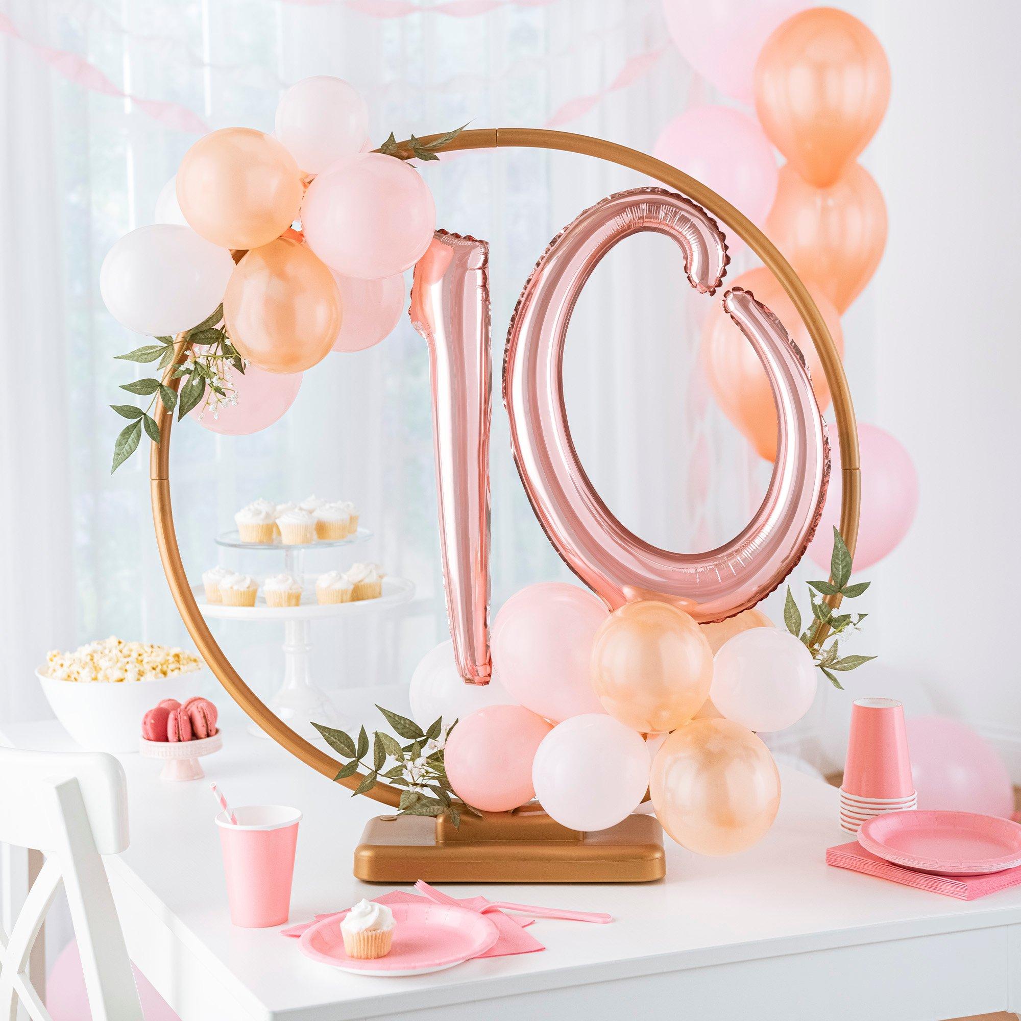 Air-Filled Rose Gold Cursive Number (0-9) Foil Balloon, 10in x 18in