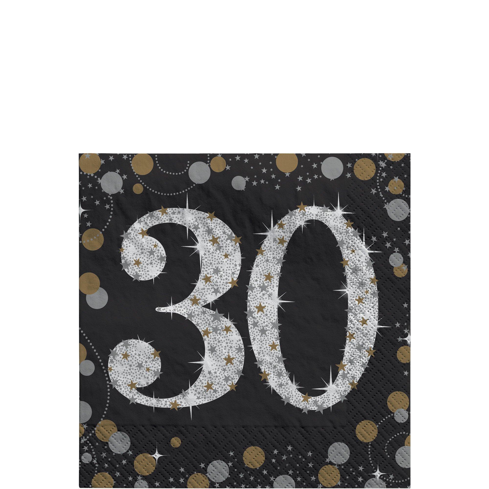 Milestone Beverage Napkins, 16ct - Sparkling Celebration, Ages 30, 40, 50, 60