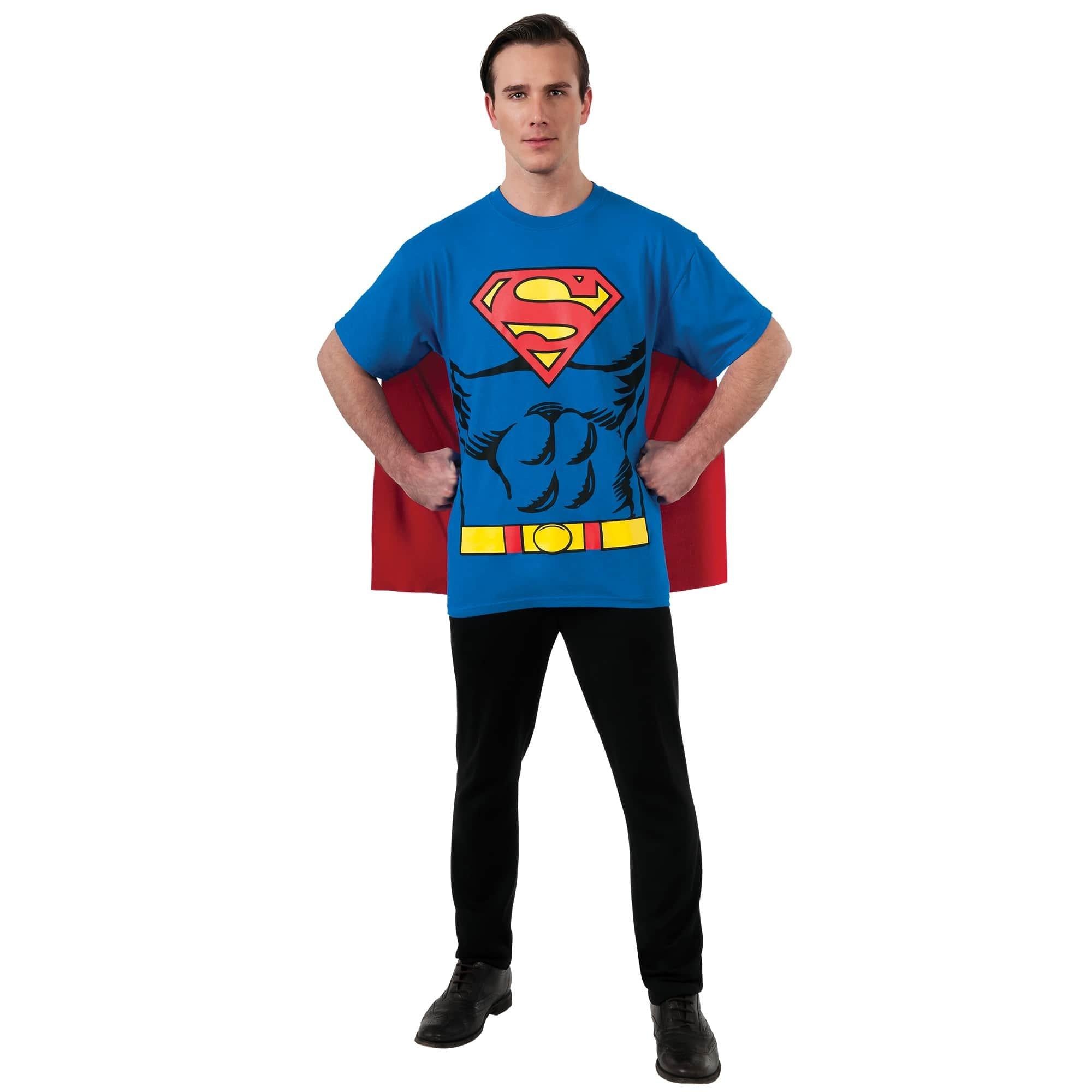 Adult Superman Costume Shirt with Cape