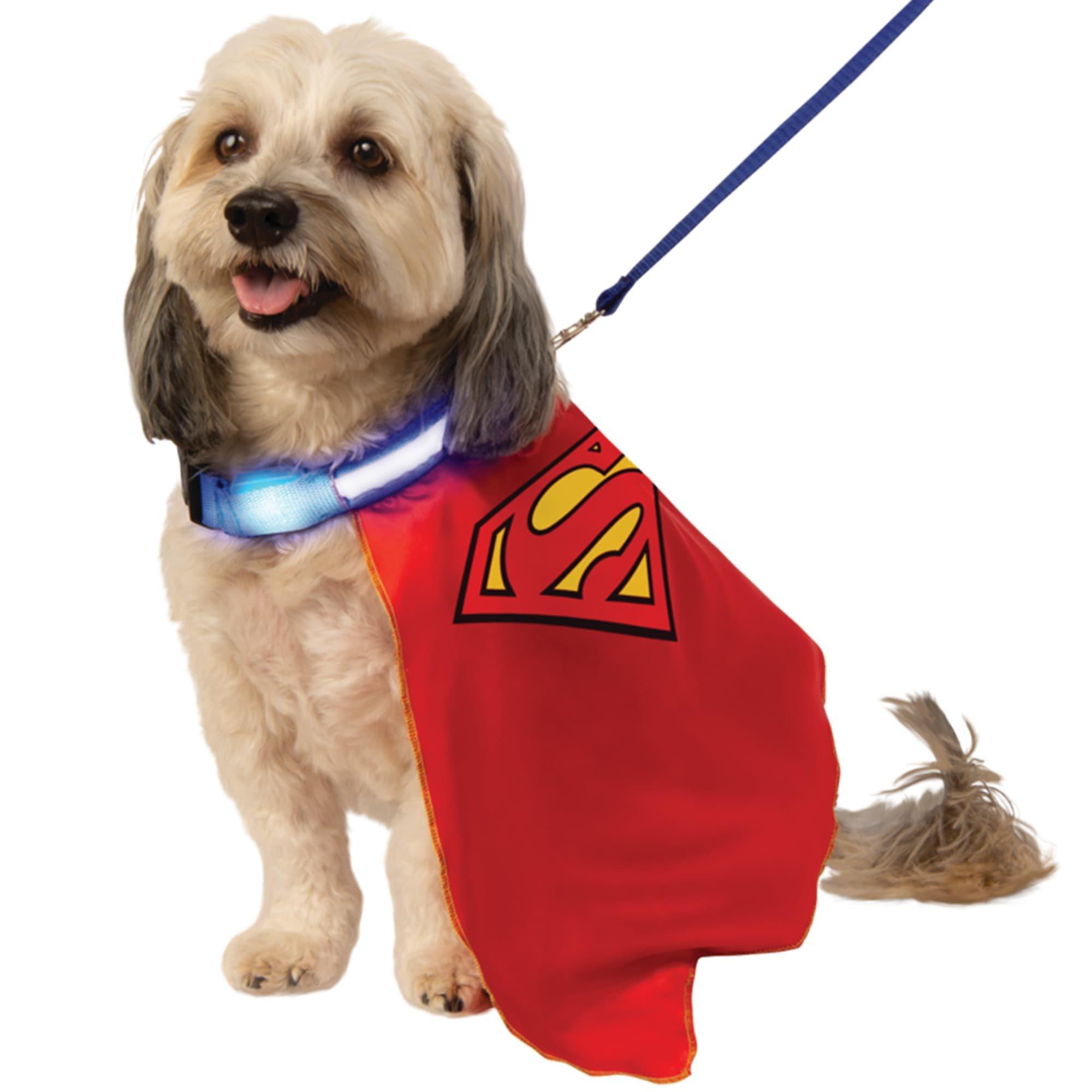 Superman Pet Cape with Light-Up Collar & Leash